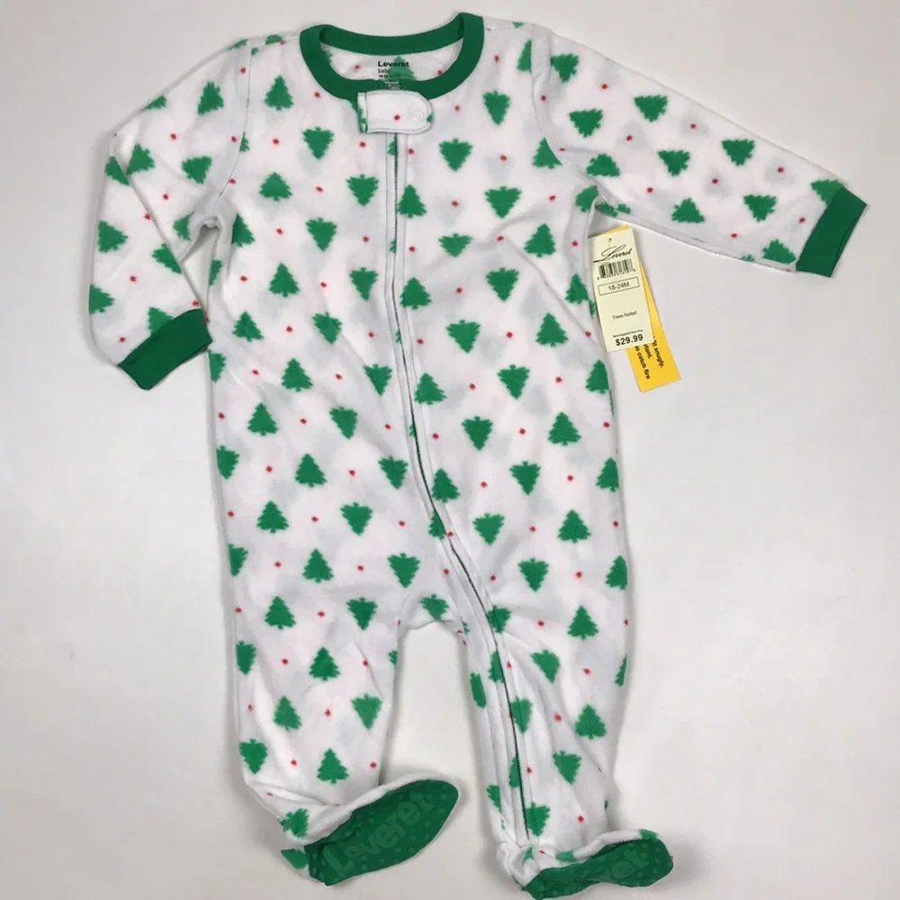 BUNDLE of 2 Leveret Baby Pajamas Zip Up Bodysuits NWT